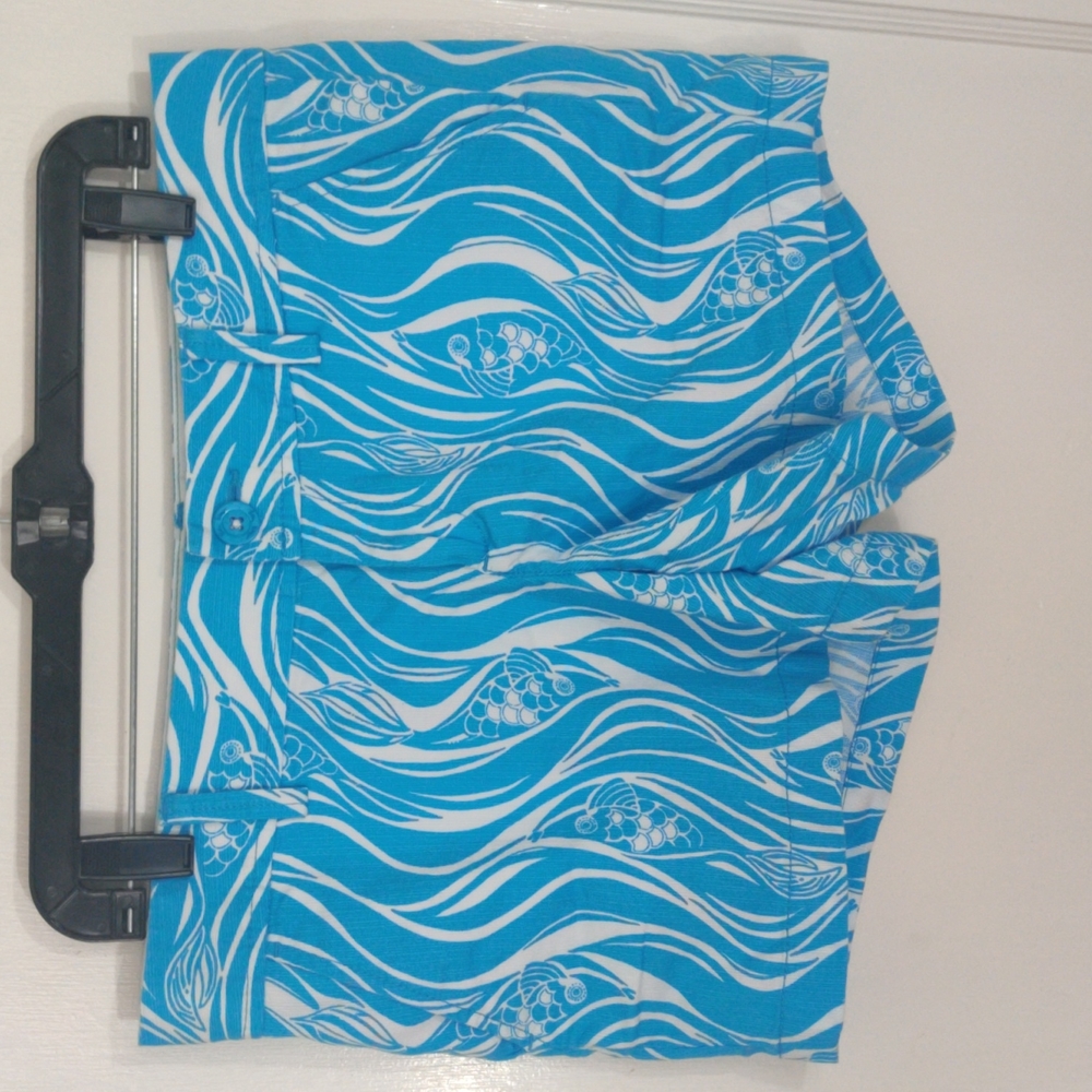 Lilly Pulitzer Callahan Beach Fish Blue Shorts, 8